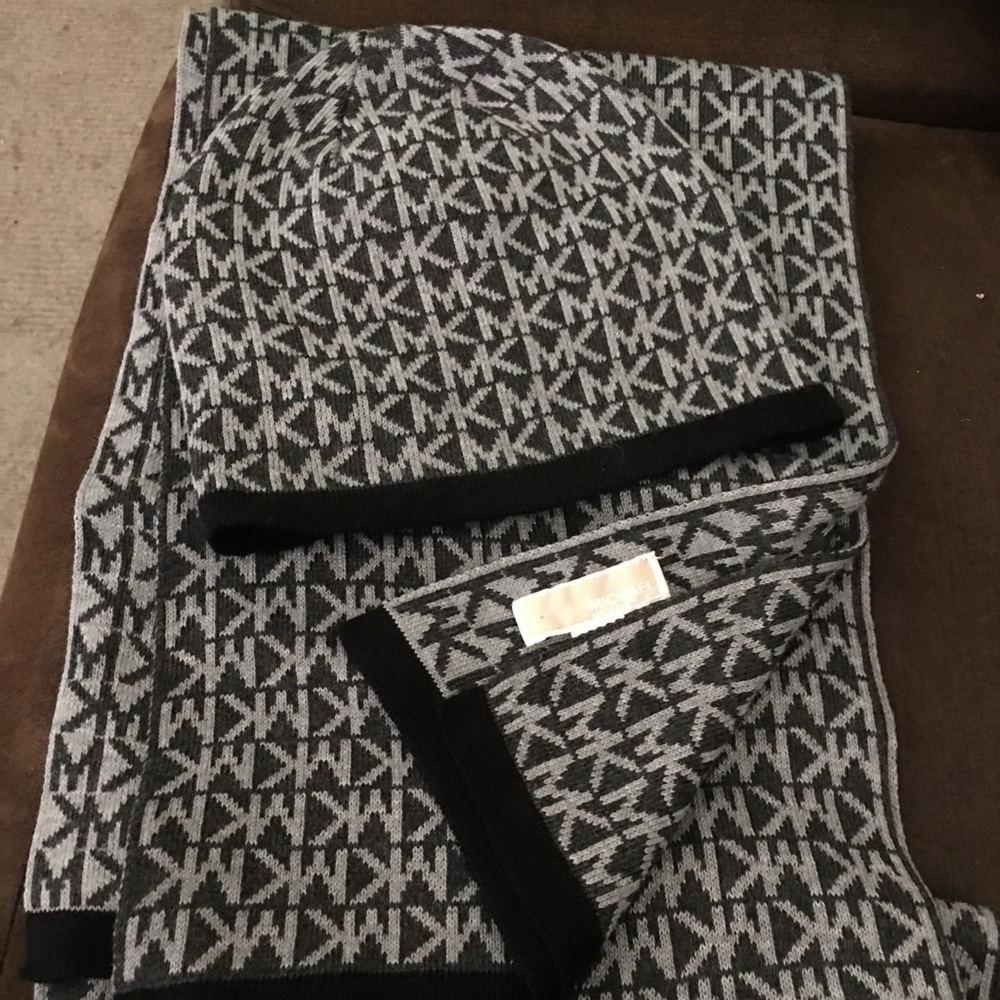 MK scarf and beanie.